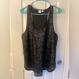 GAP Sequin Black Women's Tank Top Sz S